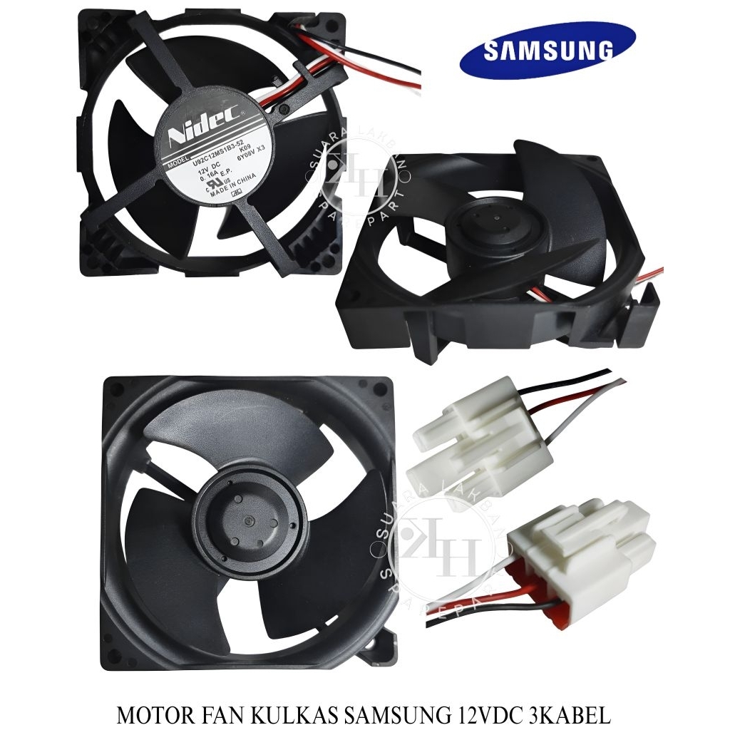 KIPAS SAMSUNG INVERTER / FAN KULKAS 2 PINTU 12VDC 3 KABEL