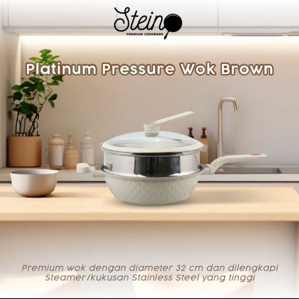 STEIN WOK PLATINUM - PANCI MARBLE COATING - SEMI PRESTO