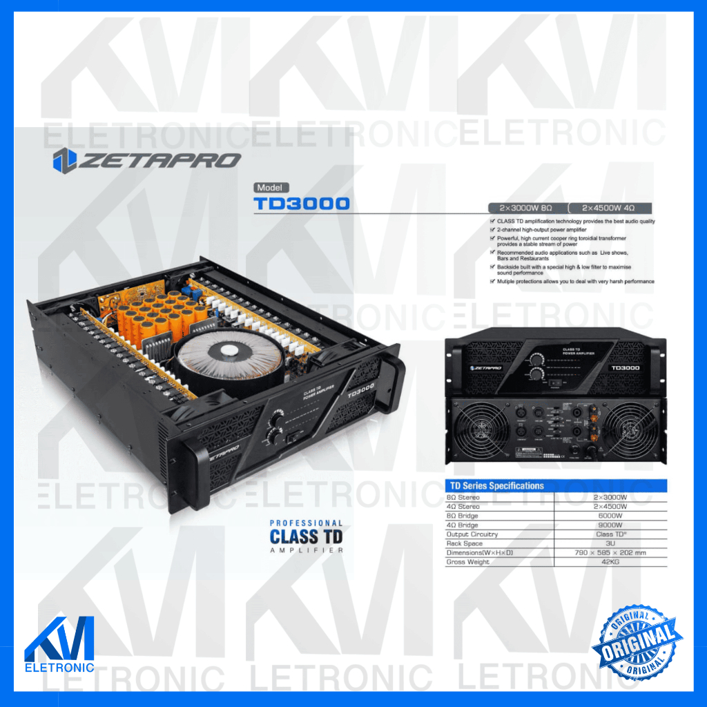 POWER AMPLIFIER ZETAPRO TD3000 / Power Ampli Zetapro TD 3000 / Zetapro Original