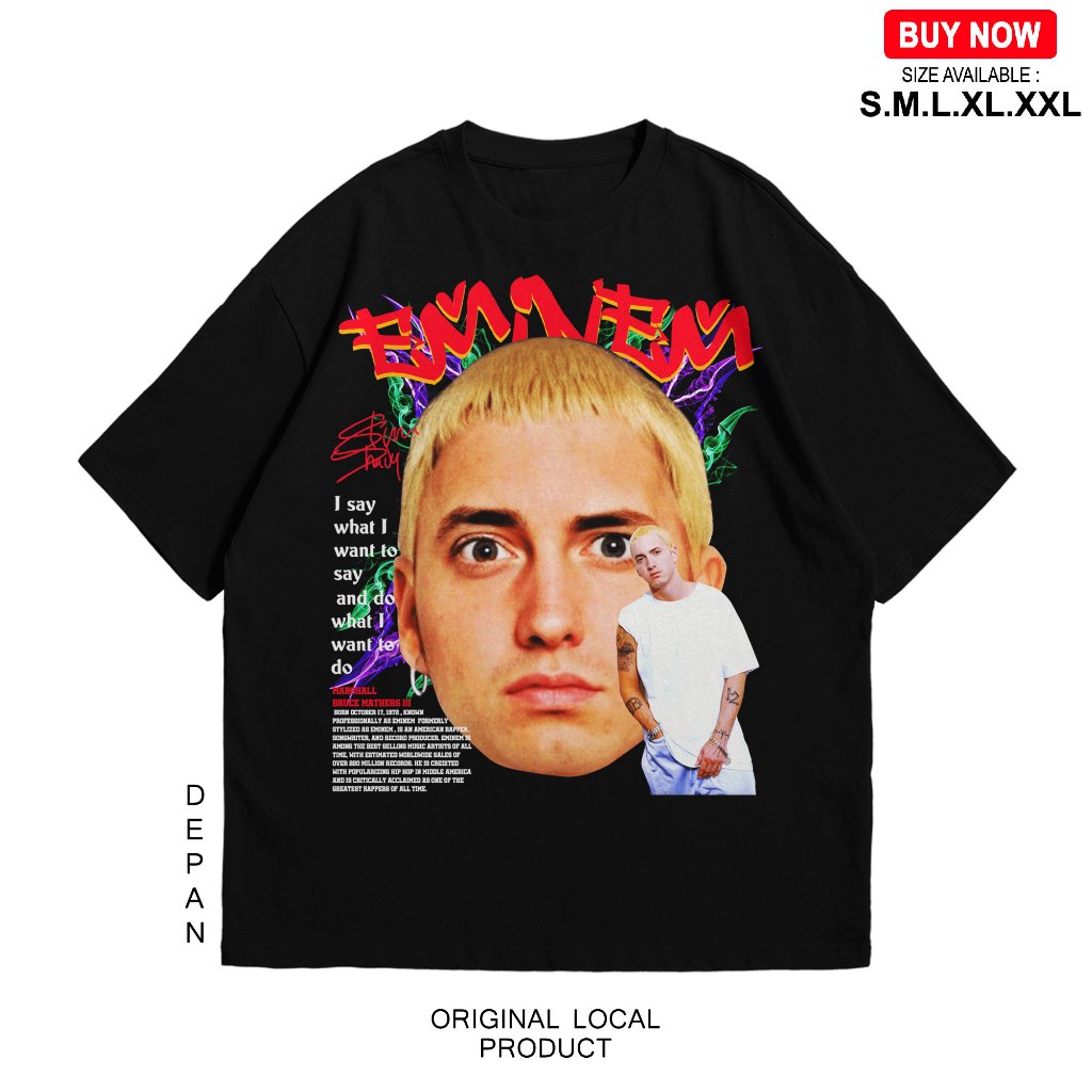 KAOS EMINEM OVERSIZE STONEWASH / SANDWASH / ACID WASH / KAOS BAND / OVERSIZED WASHED TSHIRT/ BOOTLEG