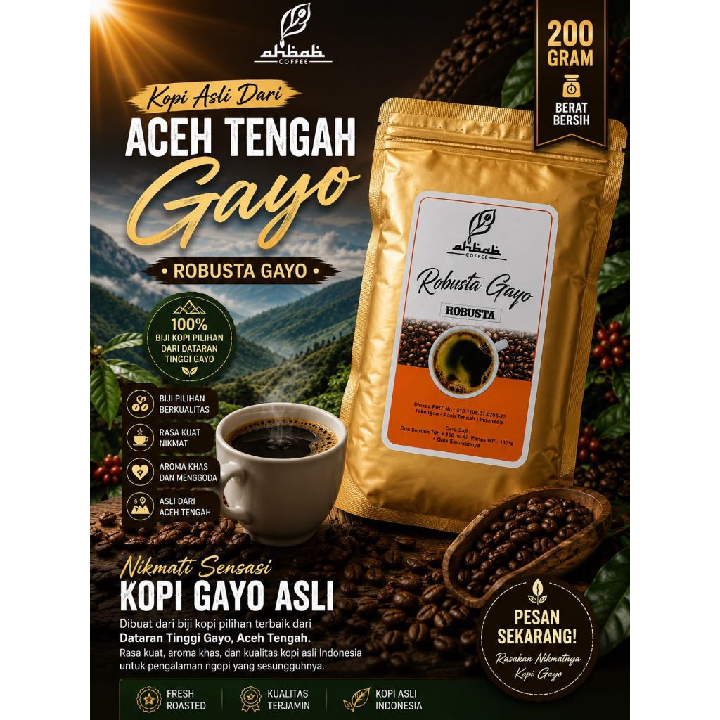 kopi Aceh Gayo robusta asli