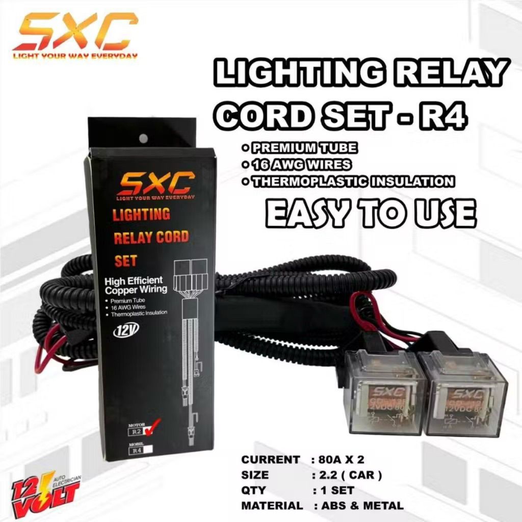 KABEL RELAY SET LAMPU TEMBAK LED LASER 2 WARNA 2 RELAY R2 R4 MOTOR MOBIL