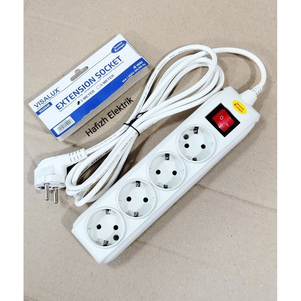 Visalux Stop Kontak Kabel 4 Lubang/2 Meter Visalux Kabel Extension BULL
