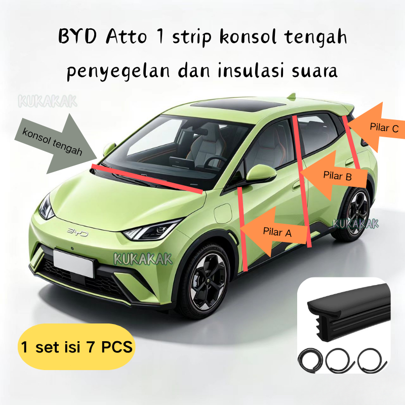 ATTO1 Seal Pintu Karet Peredam Suara Pintu BYD Atto 1 Karet Seal Pintu Atto1 Dashboard Seal Pintu