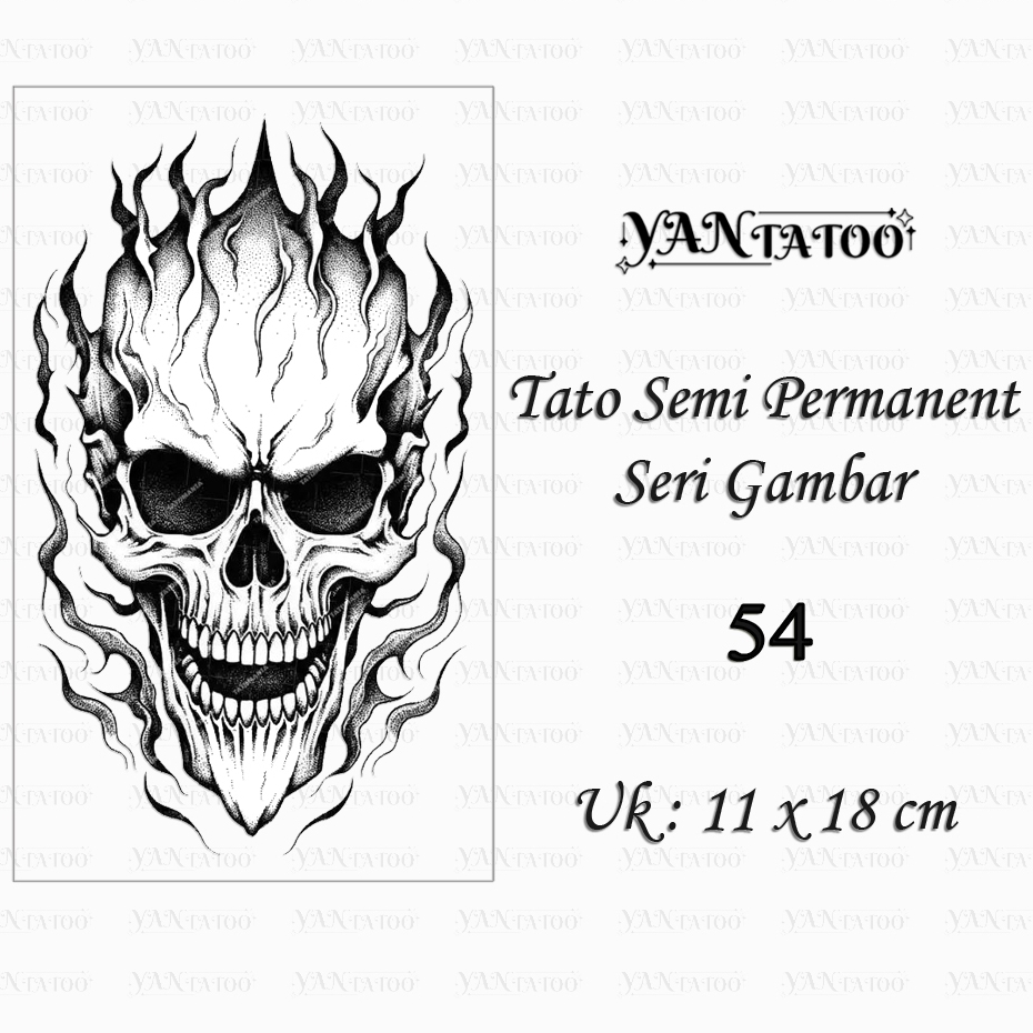 YanTatoo - Stiker Tato Semi Permanen Tahan Lama Seri Gambar 54