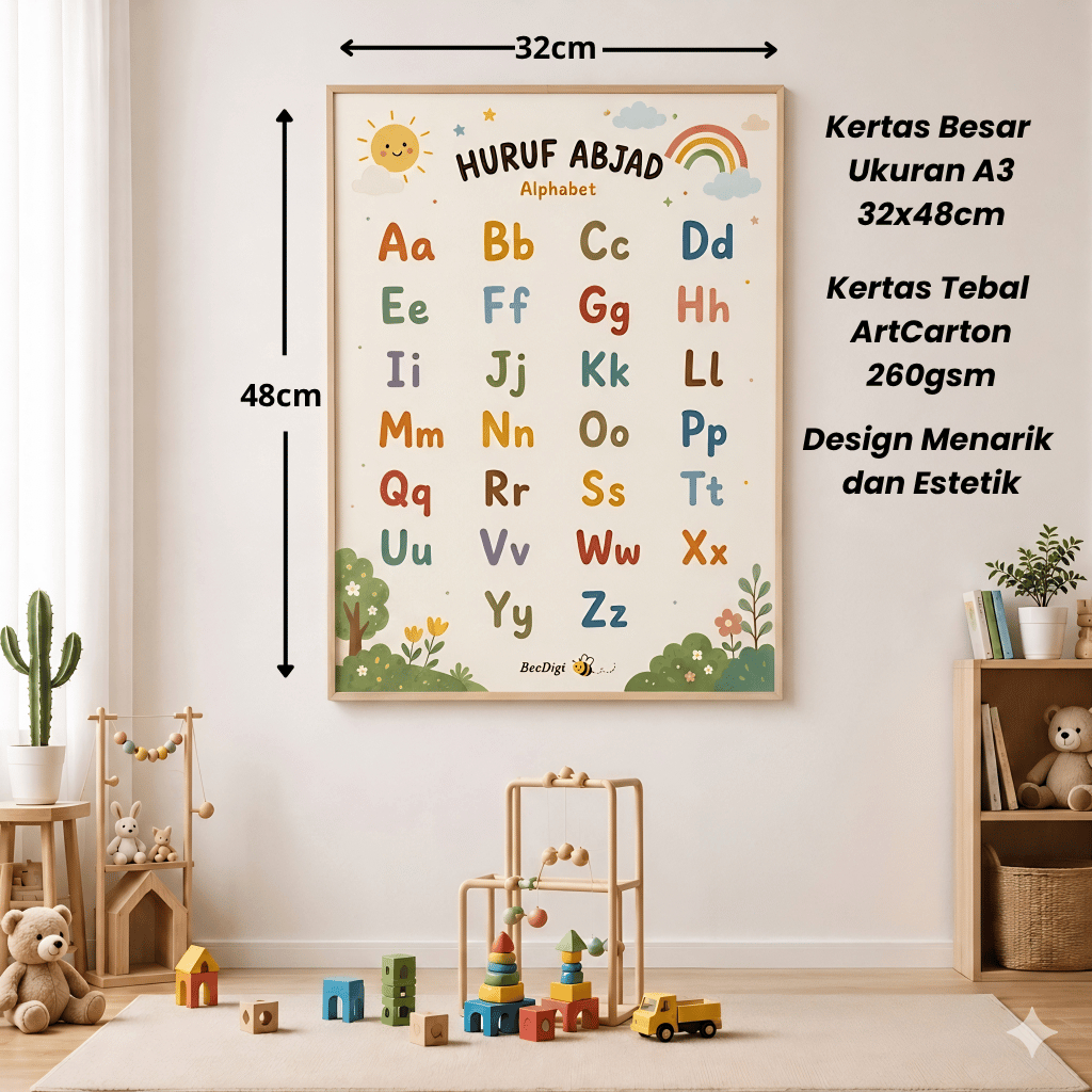 Poster Edukasi Anak Abjad dan Angka