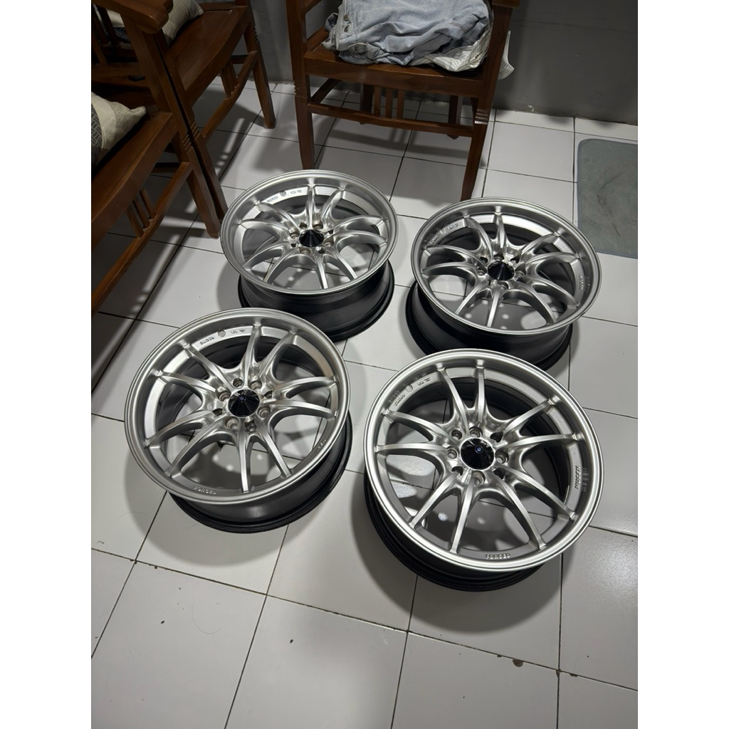 Velg Mugen MF10 by ZEN R17 Ring 17 Lebar 7.5 ET 35 Rata PCD 4x100 4x114 Hyper Silver Rare Spec
