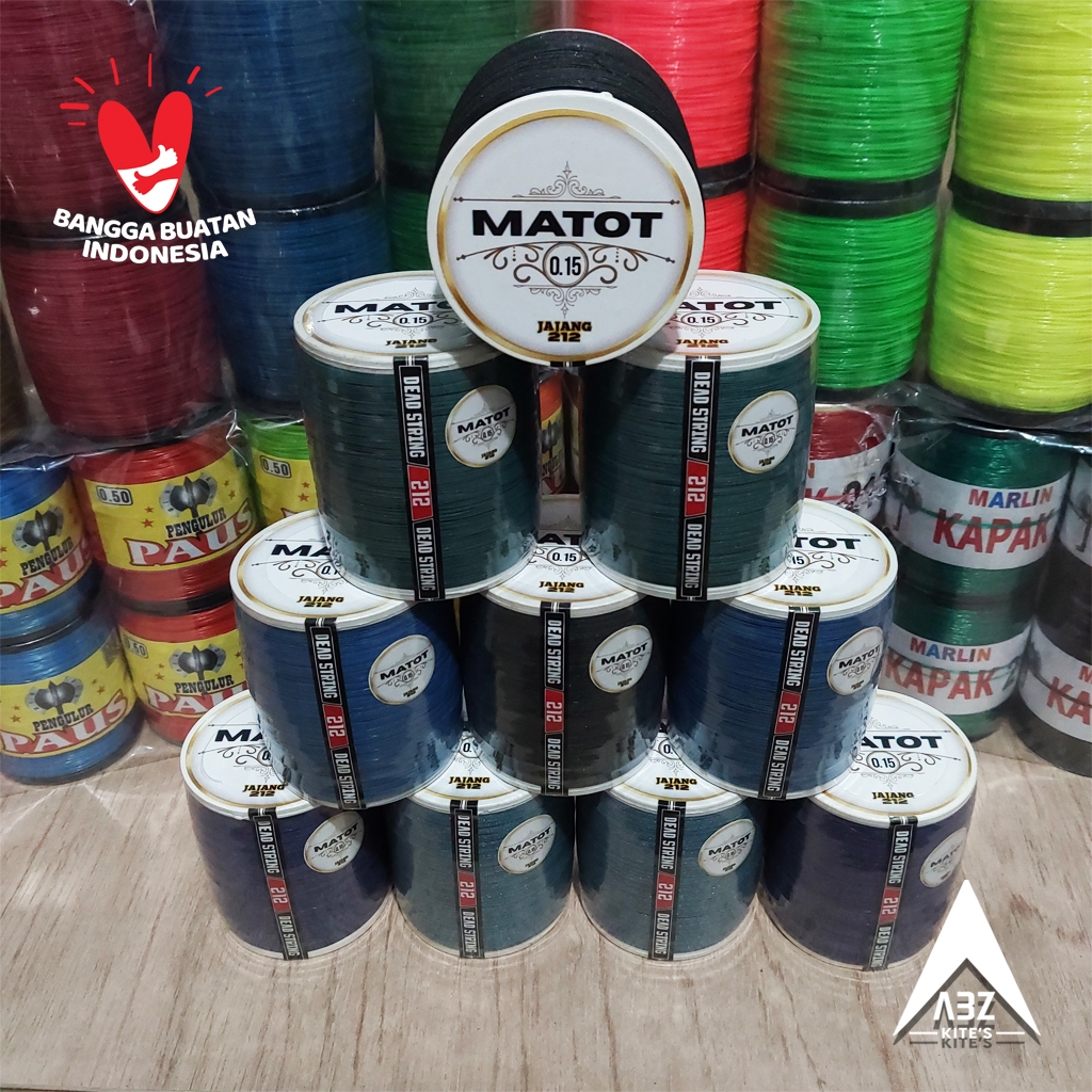 Benang Gelasan Layangan Matot 0.15 Bahan Biru Kapak Jajang 212