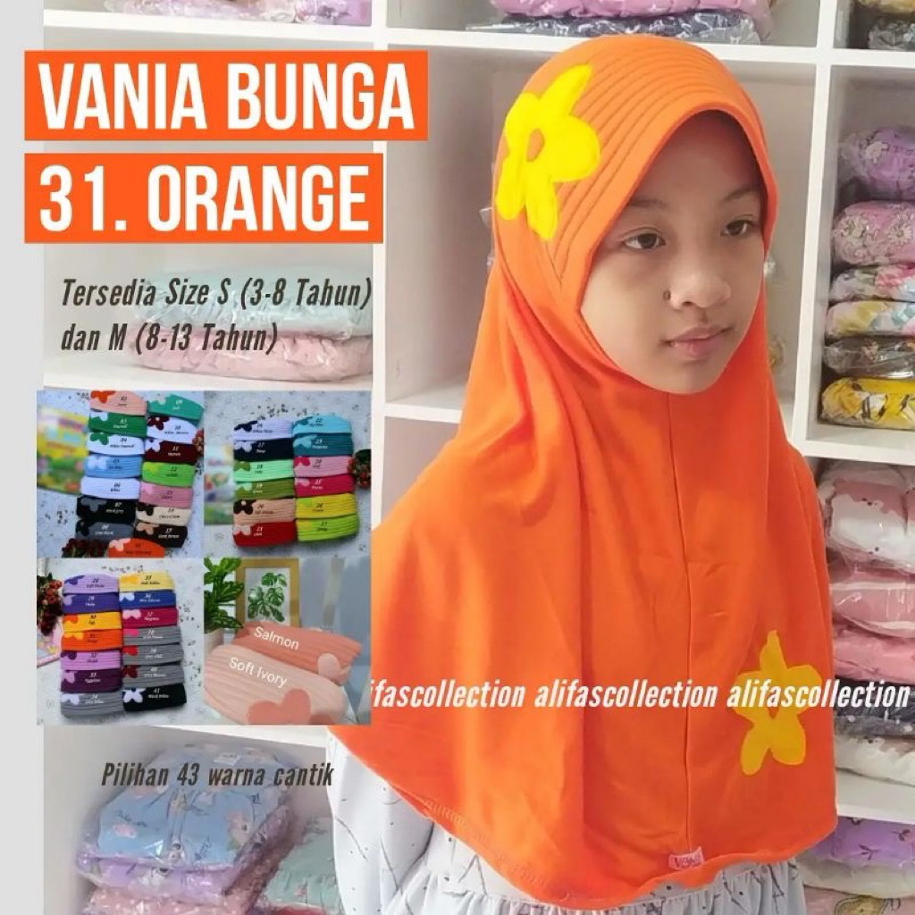 bergo anak warna orange pl
