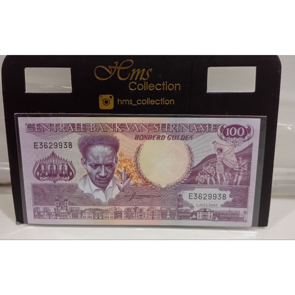 Uang kuno Suriname 100gulden AUNC