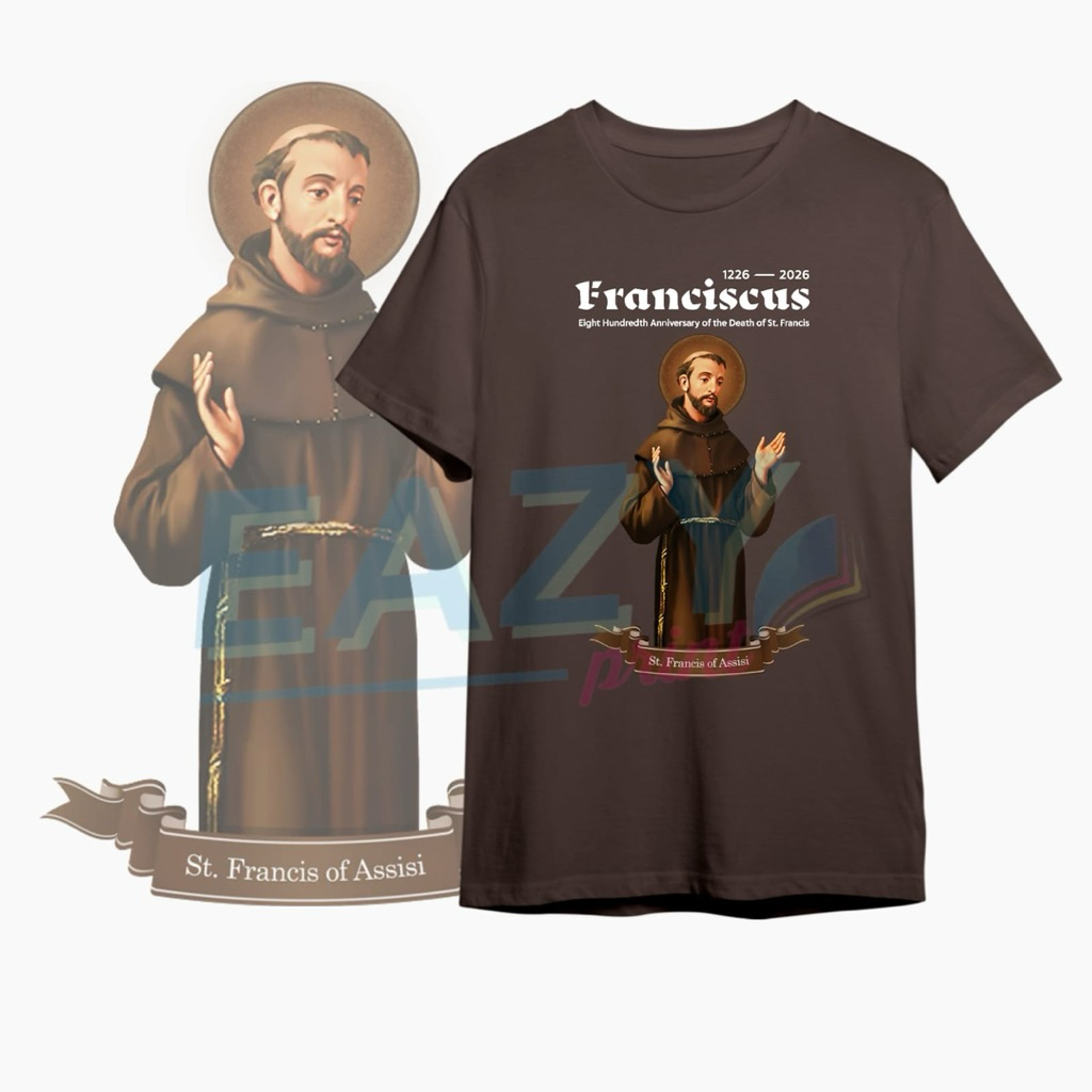 TSHIRT JUBILEE ST FRANCIS 1226-2026 BAJU SERAGAM FRANCISCAN YUBILEUM SANTO FRANSISKUS ASISI KATOLIK 
