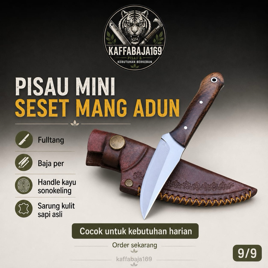 Pisau Dapur pisau seset pisau mini baja per pultang asli kulit sapi