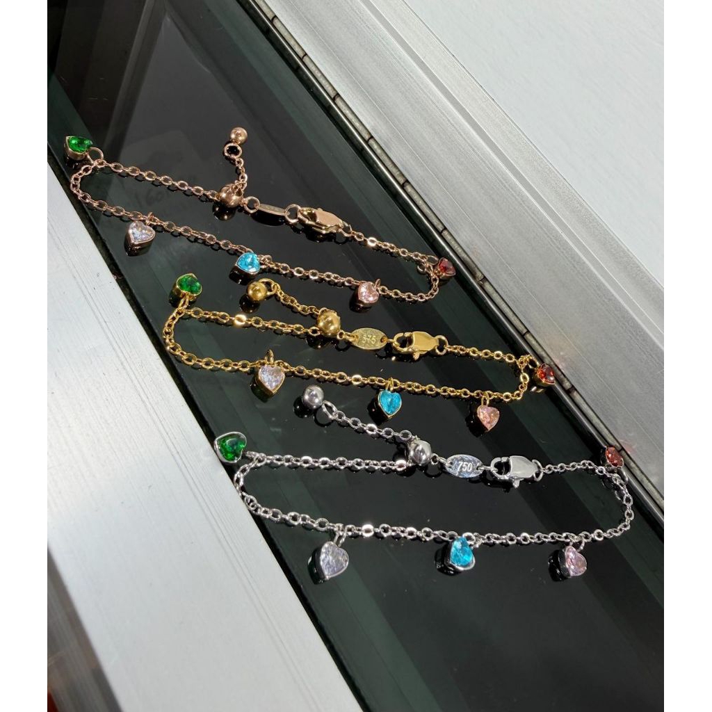 gelang serut titanium, gelang mata warna warni