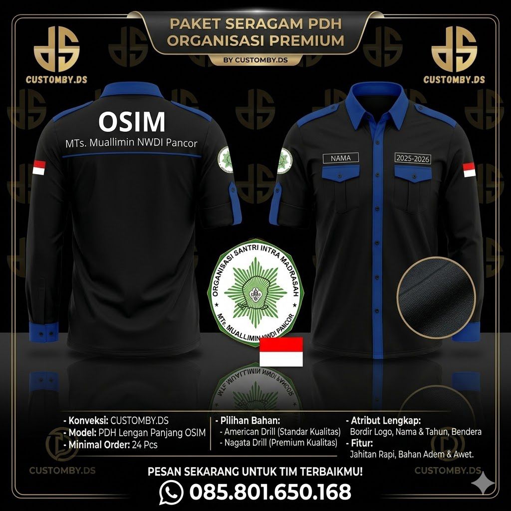 WAJIB CHAT ADMIN/Kemeja Custom/ Kemeja Kuliah Custom American drill/nagata Drill /PDH Custom/PDL Cus