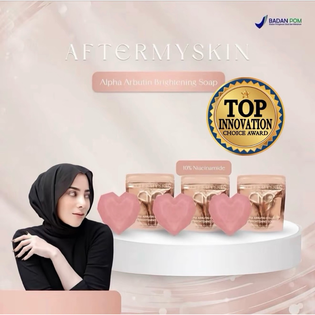 Aftermyskin sabun alpha arbutin ( brightening soap),paket bleaching,pembersih daki,hb merah jar,parf