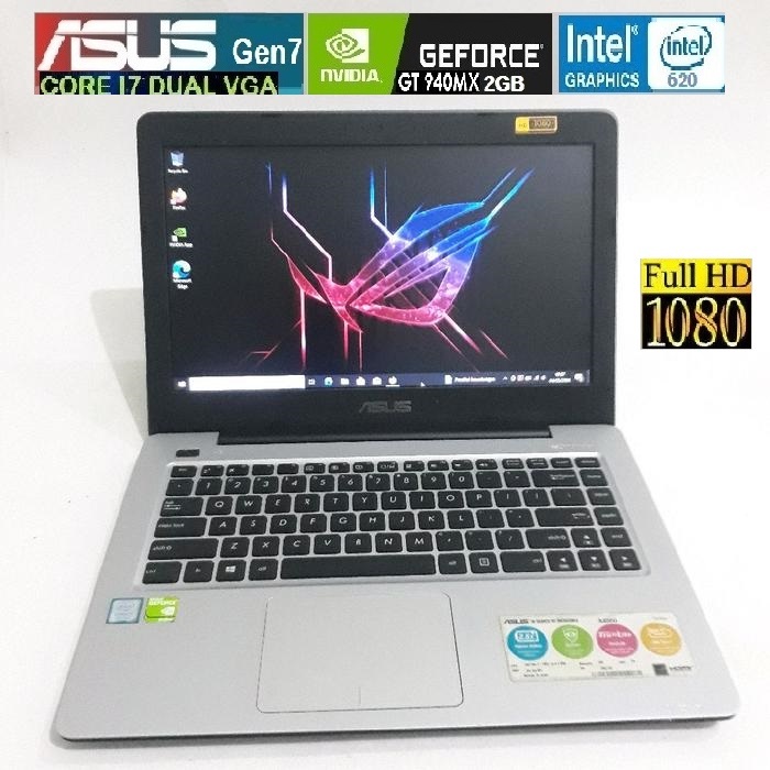 LAPTOP SPEK TINGGI CORE I7 GEN7 DUAL GRAPHIC SSD 512GB RAM 8GB VGA NVDIA GEFORCE 2GB