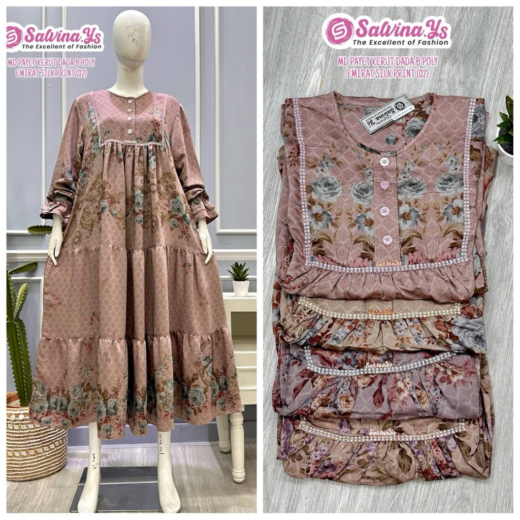 Gamis salvina terbaru paris jaguar cod/ wanita