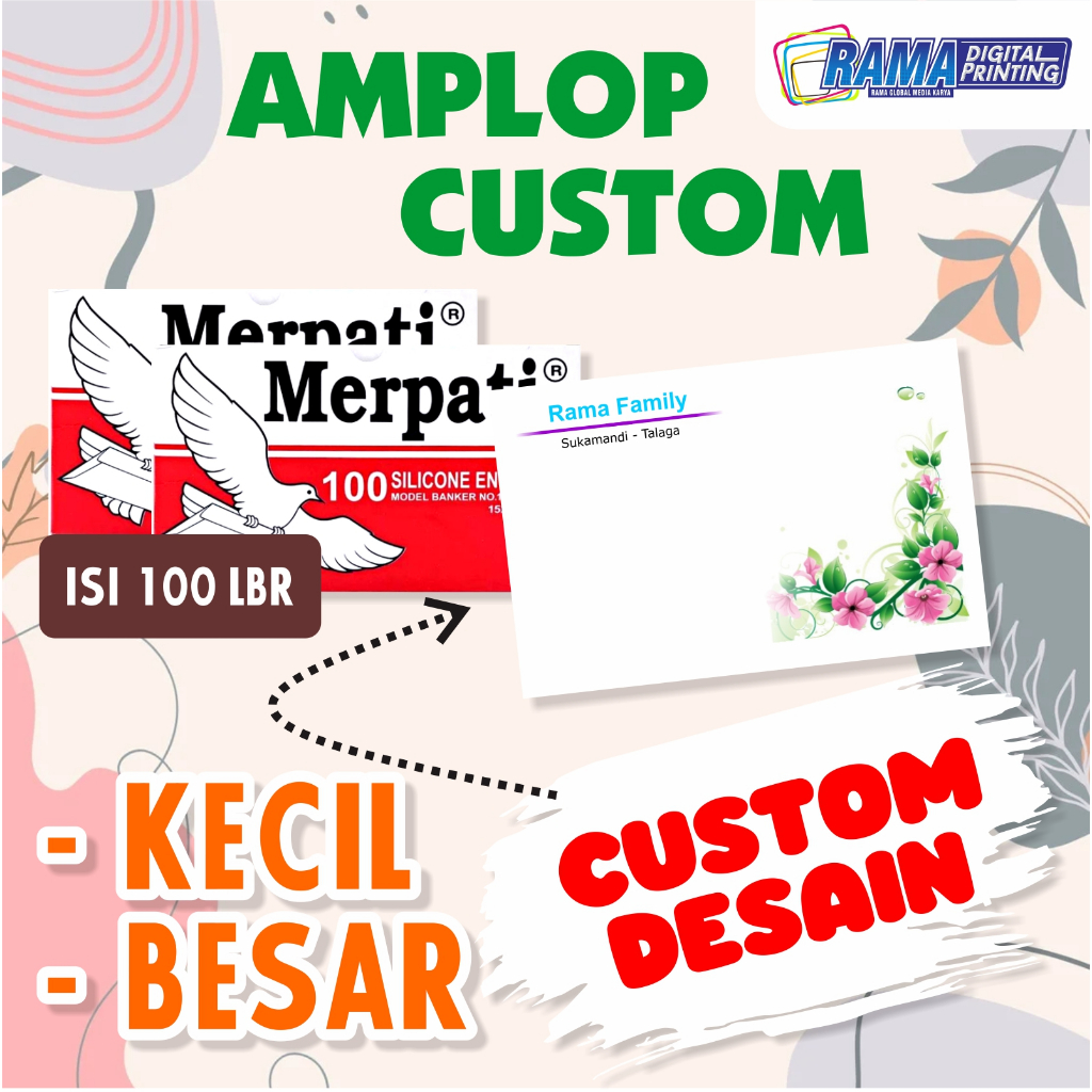 CETAK AMPLOP CUSTOM - AMPLOP UNDANGAN/SUMBANGAN/SURAT/ AMPLOP UANG/HADIAH / DOKUMEN DESAIN SUKA - SU