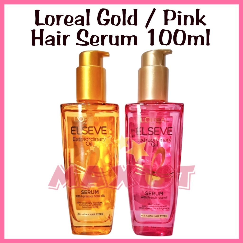Loreal Paris Gold Hair Serum 100ml / Loreal Pink Serum 100ml Vitamin Rambut Loreal Paris Extraordina