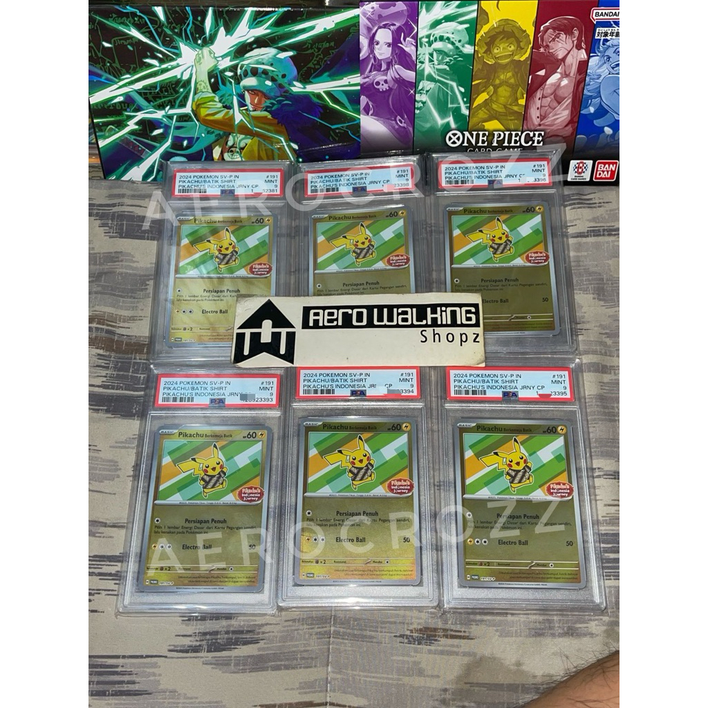 TCG POKEMON - PSA 9 PIKACHU BATIK FOIL HOLO HOLOGRAM Indonesia Limited Card Kartu Grading