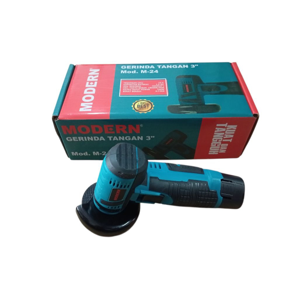 MODERN M-24 Mesin Gerinda Grinda Tangan Baterai 3 Inch Mini Angle Grinder Cordless 3 Inchi