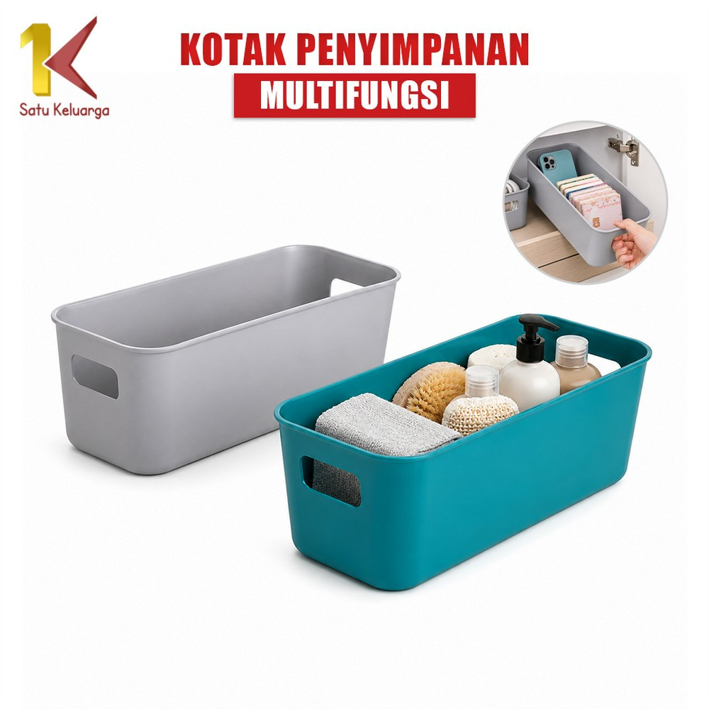 EC Eceran Satu Keluarga Kotak Penyimpanan Bin Pantry Serbaguna C1177 Kotak Plastik Keranjang Storage