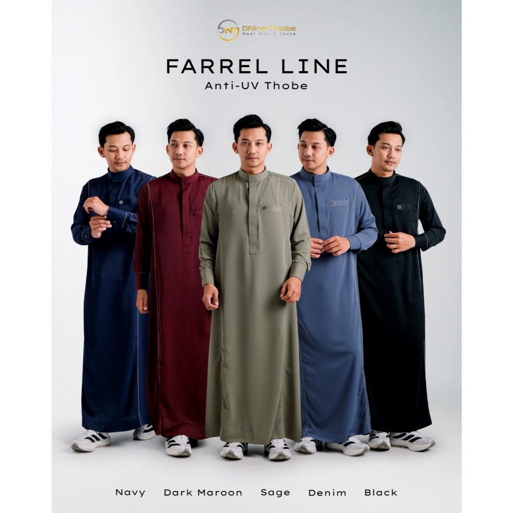 DNINE THOBES - Jubah Pria Farel Line Uv Protection
