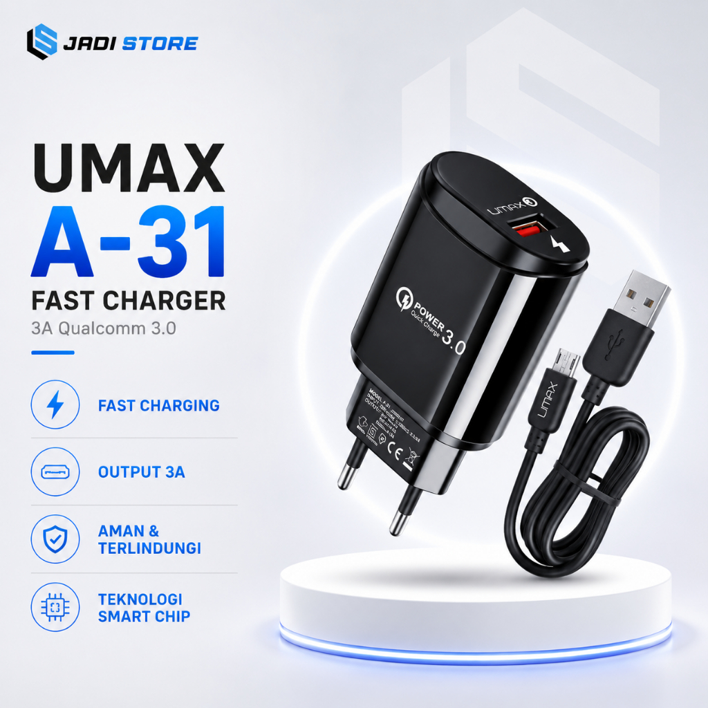 Charger UMAX A31 Charger UMAX Fast Charger A-31 3A Qualcomm 3.0