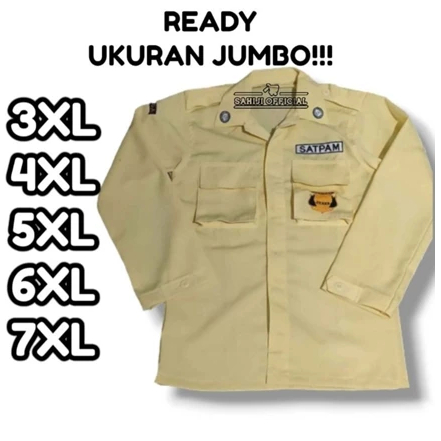 Seragam PDL JUMBO Krem Security Terbaru sekurity skuriti sekurity Satpam Jumbo Terkini qqq