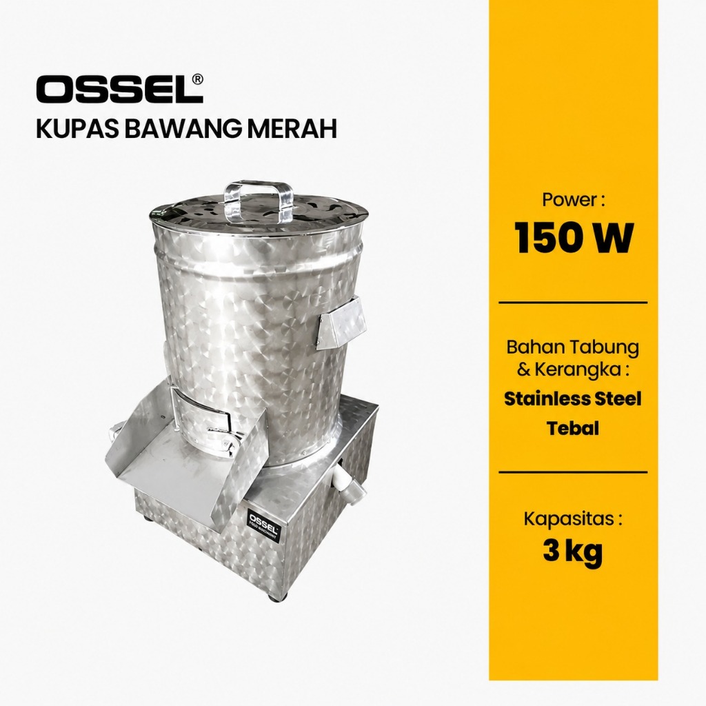 OSSEL Mesin Kupas Bawang Merah 3KG Pengupas Bawang Otomatis – Hemat Waktu & Tenaga OSSEL