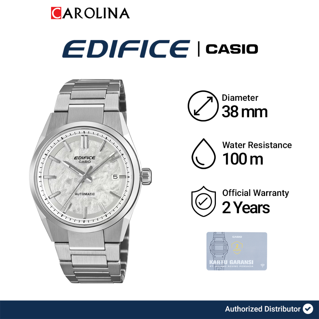 Jam Tangan Pria Casio Edifice EFK-110D-7A Automatic Silver Dial Stainless Steel Strap