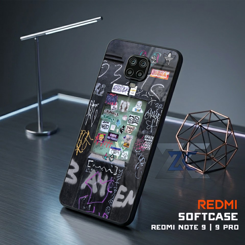 (TB40) Sofcase Lentur Bahan Karet REDMI NOTE 9 | Kesing Keren Lucu Aesthetic | Case Premium Grafiti