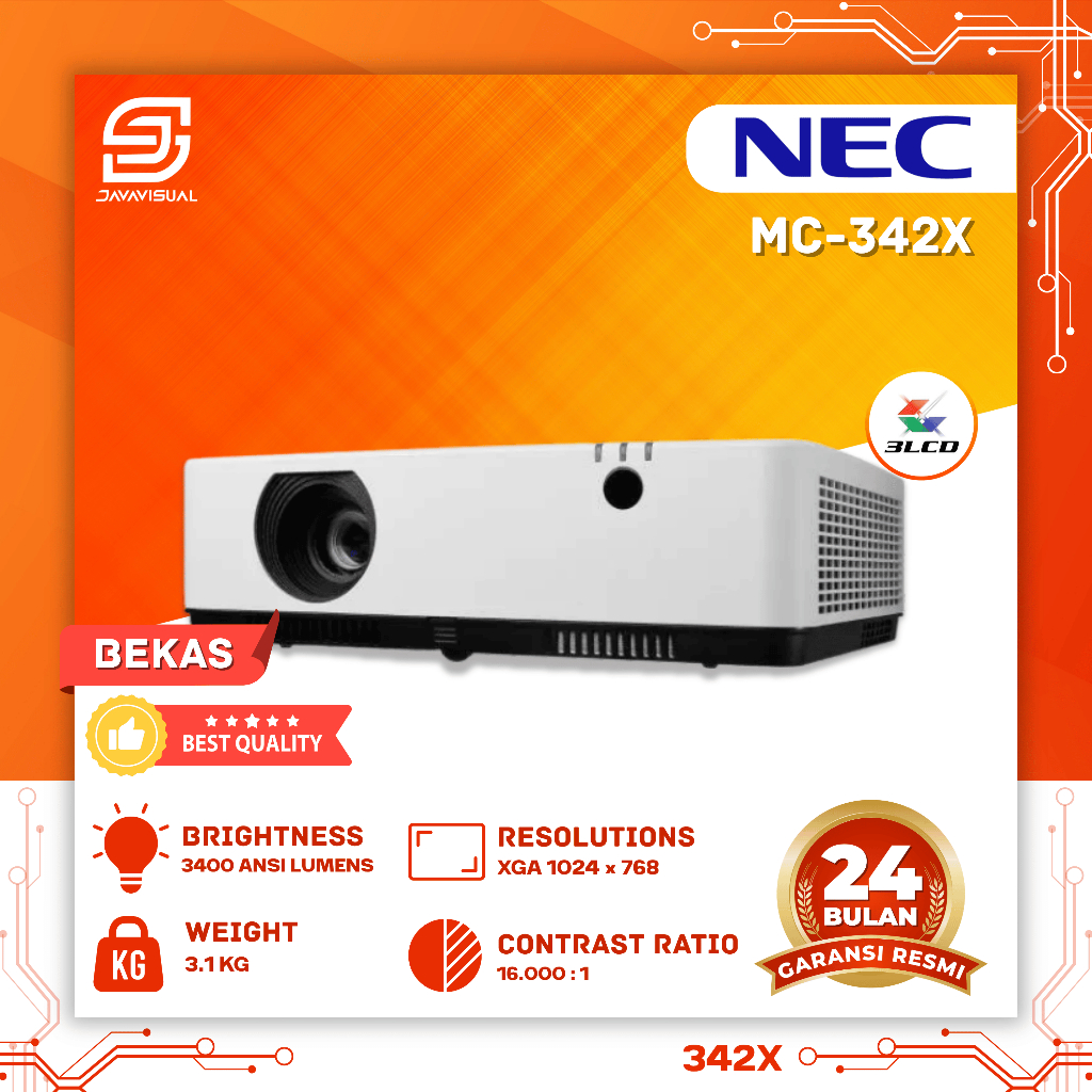 PROYEKTOR NEC MC-342X HDMI 3400 LUMENS SECOND BERKUALITAS