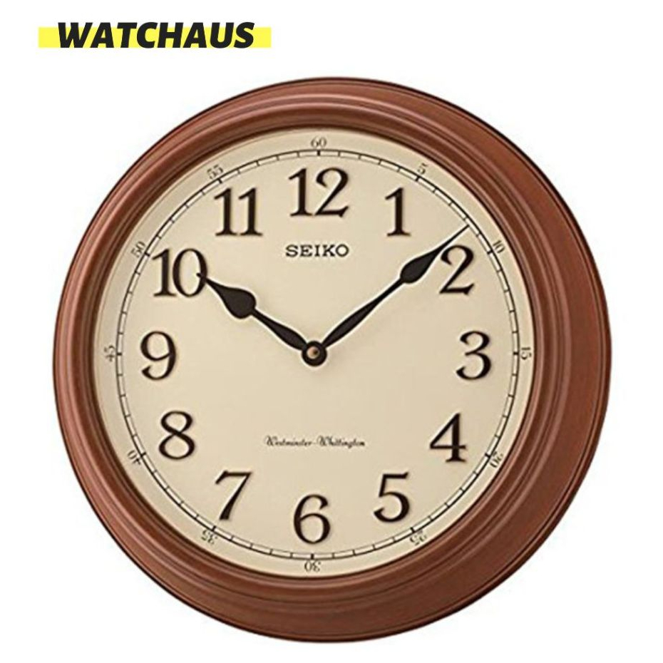 JAM DINDING SEIKO QXD214B QXD 214B ANALOG BEIGE DIAL BROWN CASE