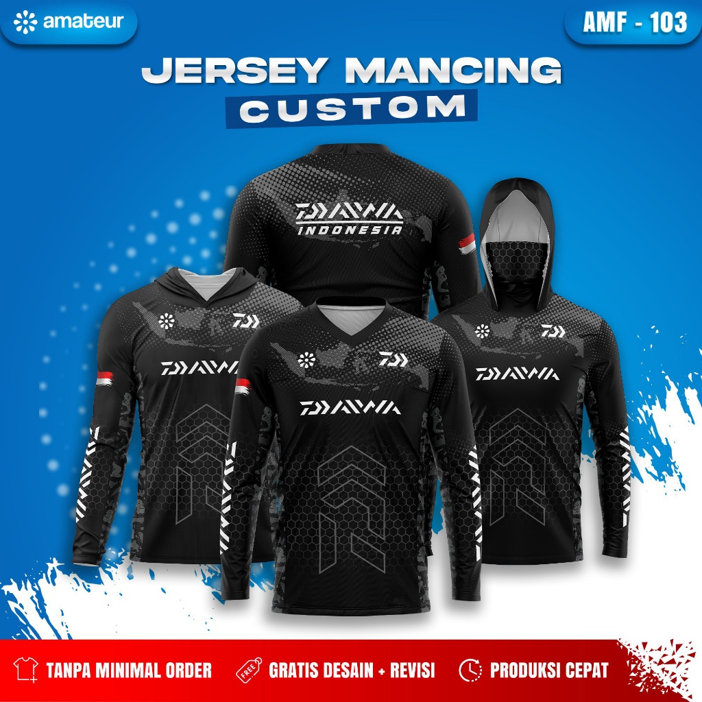 Amateur Jersey Mancing Lengan Panjang Custom Satuan Dryfit Milano Anti UV - Nyaman Dipakai - 103