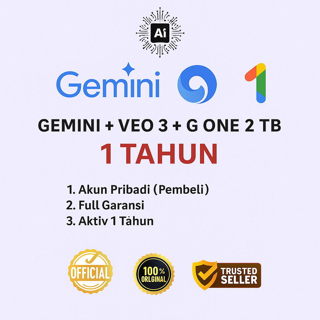 Gemini 1 bulan + Flow + Drive 5 tB
