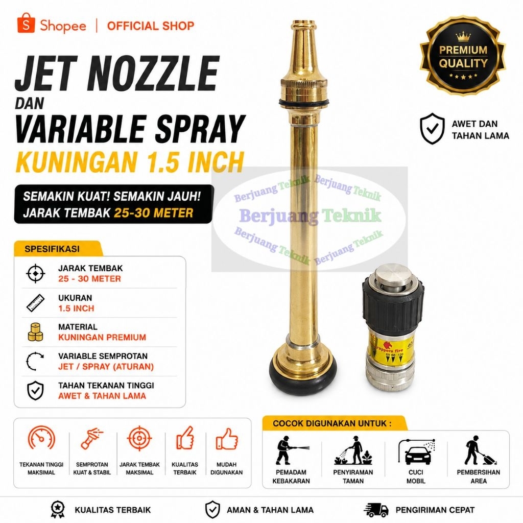 Nozzle Pemadam Nozzle Sprayer  Pemadam full kuningan 1,5 Inch || Nozzle Sprayer Penyiraman tanaman d