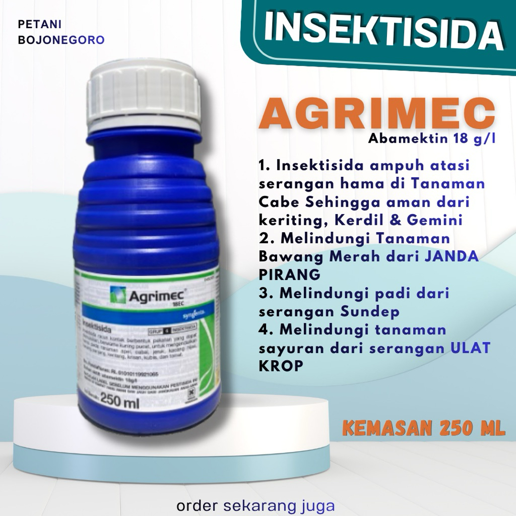 AGRIMEC 18 EC 250ml – Insektisida Abamektin Berkualitas Tinggi Dr PT Syngenta Indonesia Ampuh Basmi 