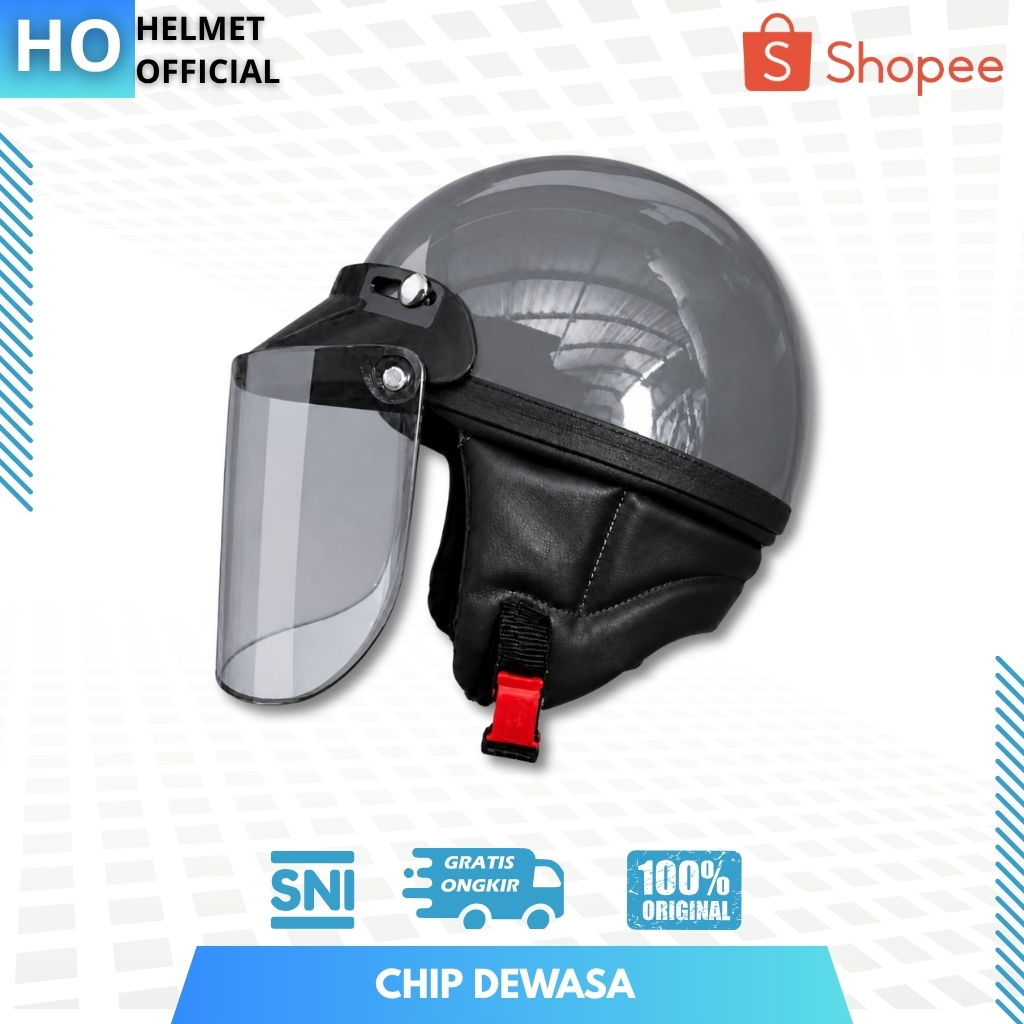 HELM RETRO BOGO CHIP DEWASA KACAMATA