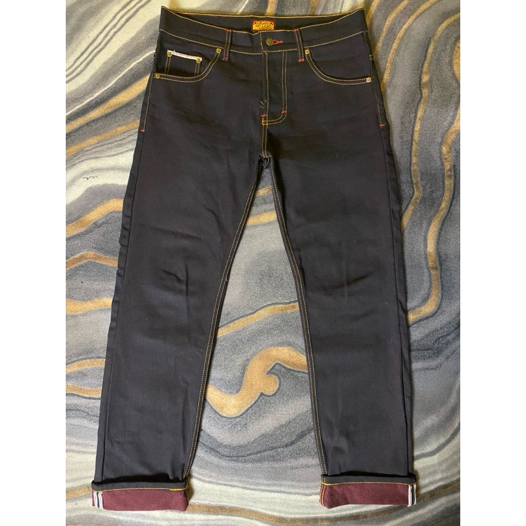 CELANA PANJANG DENIM SELVEDGE ACCENT 16 OZ ART HELLCAT SECOND ORIGINAL