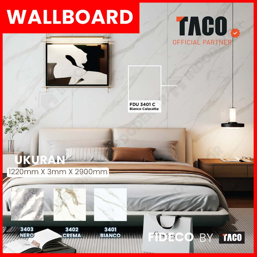 UV MARMER FIDECO - TACO - UPVC Marmer Panel Marmer Sheet Backdrop TV Multiplex Pelapis Dinding Dekor