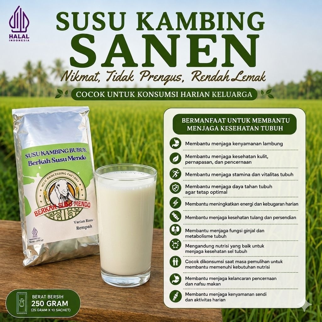 Susu bubuk kambing sanen bukan etawa untuk keluarga