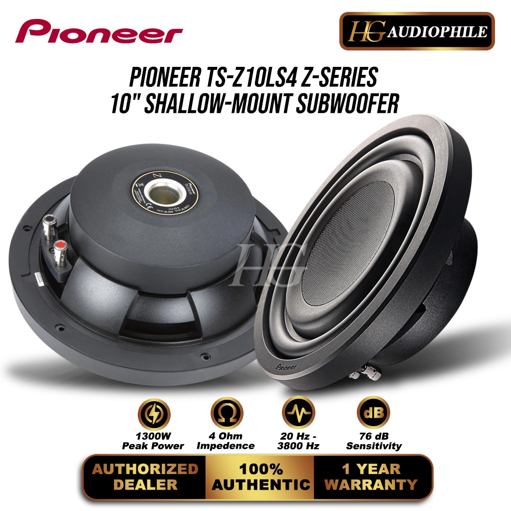 Pioneer TS-Z10LS4 Z Series 10" Inch Shallow Mount Subwoofer 4 Ohm