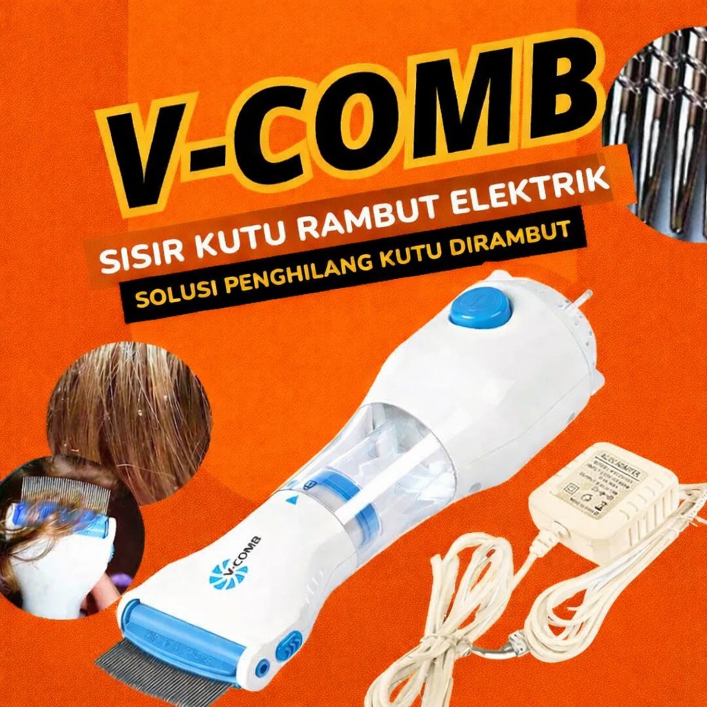 ORIGINAL V-COMB SERIT PENGHILANG SISIR KUTU ELEKTRIK SERIT RAMBUT VACUM VAKUM VCOMB