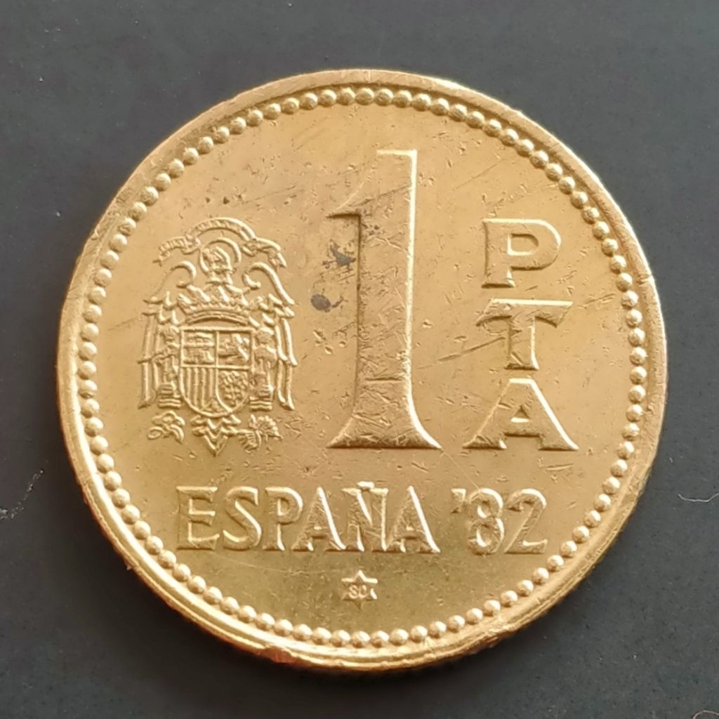 Koin Kuno Spanyol 1 Peseta tahun 1980