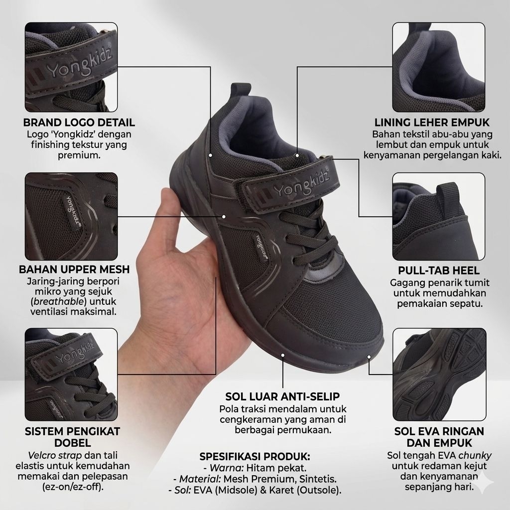 sepatu sekolah anak yongkidz