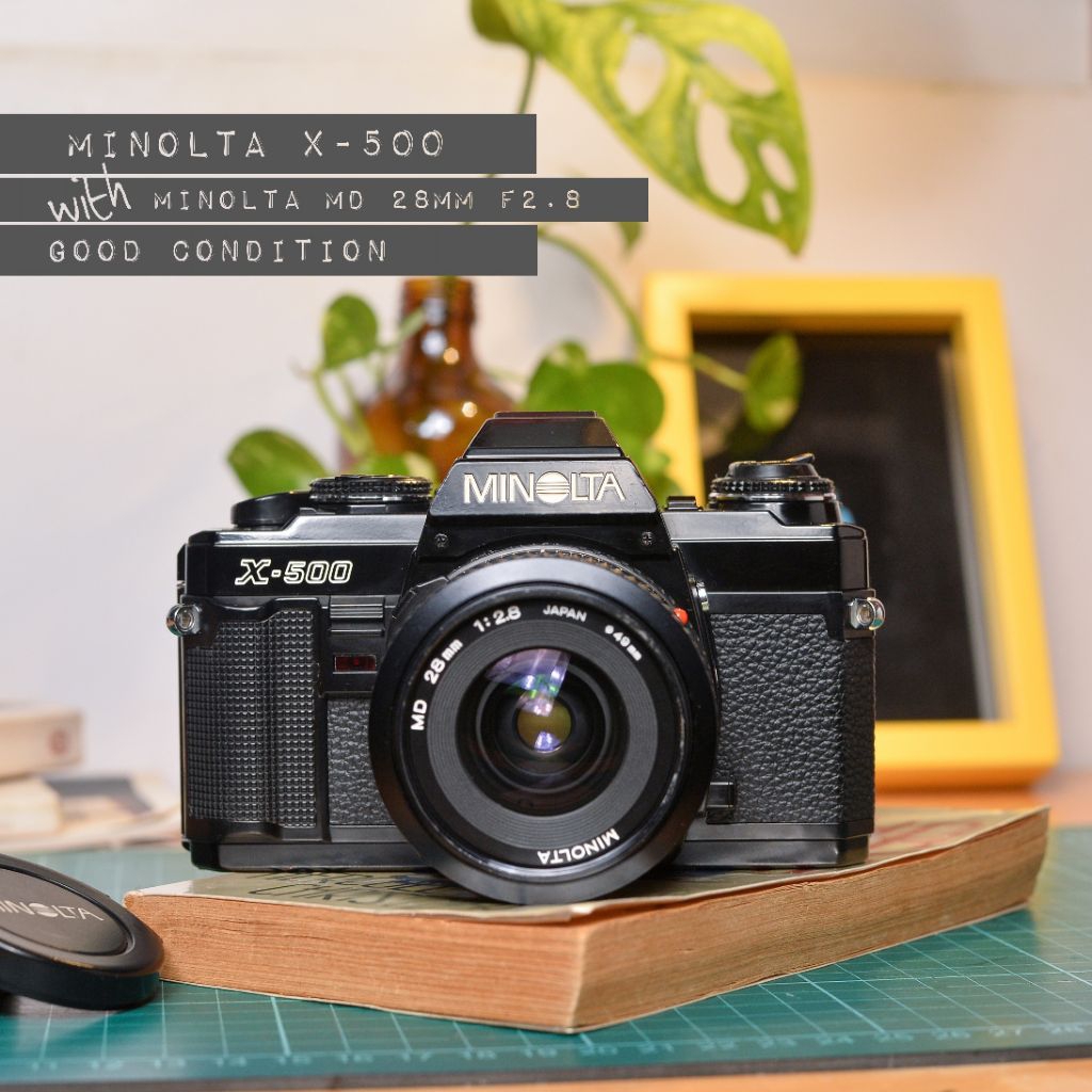 MINOLTA X-500 (black) + Minolta MD 28mm f2.8 -Good Condition-