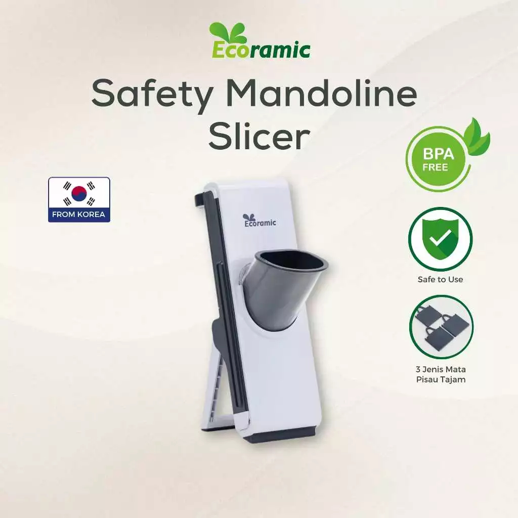 Ecoramic Mandoline Slicer Multifungsi - Alat Pemotong Sayur & Buah 3 IN 1