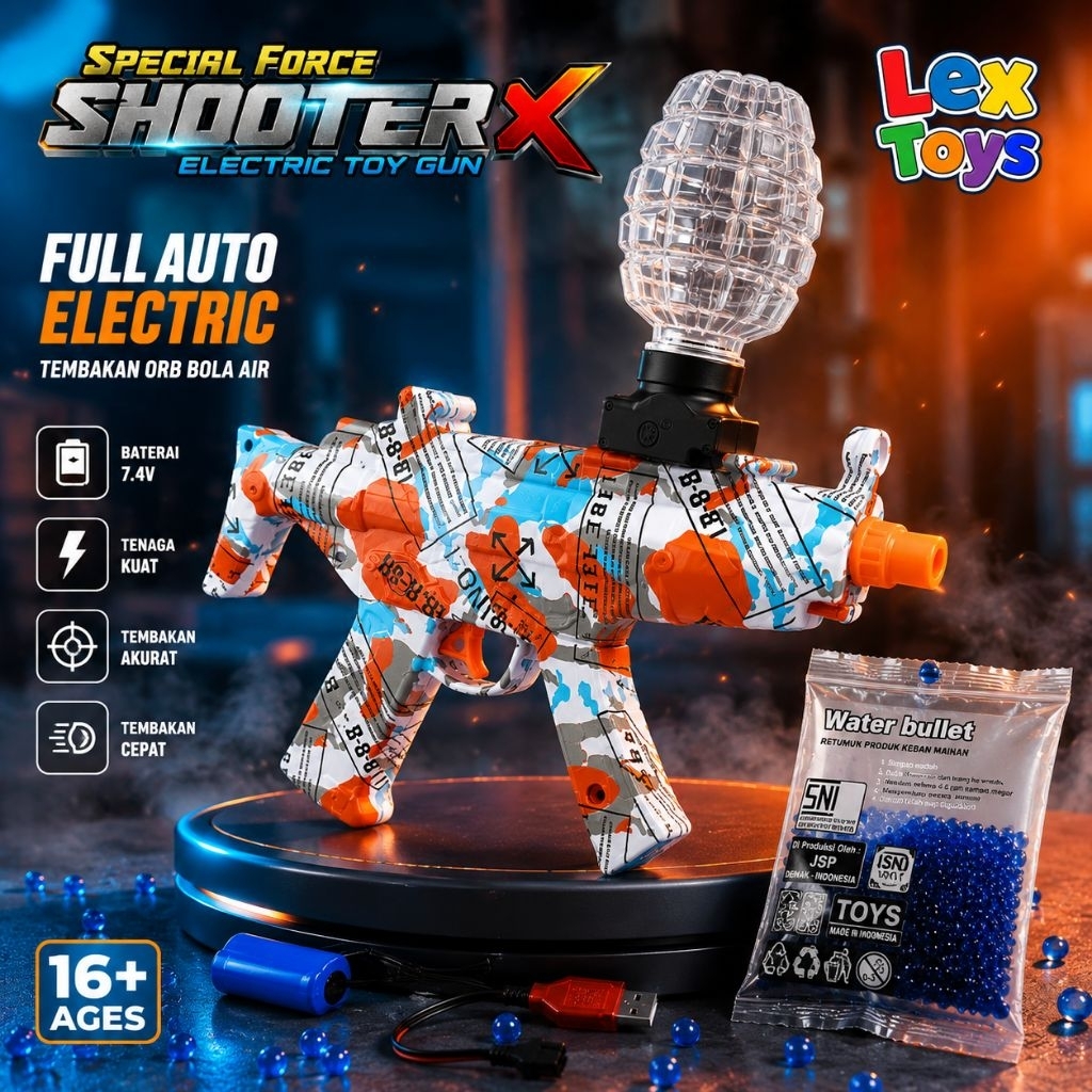 Mainan tembakan Gel | Shooter X Electric Toy Gun Mini