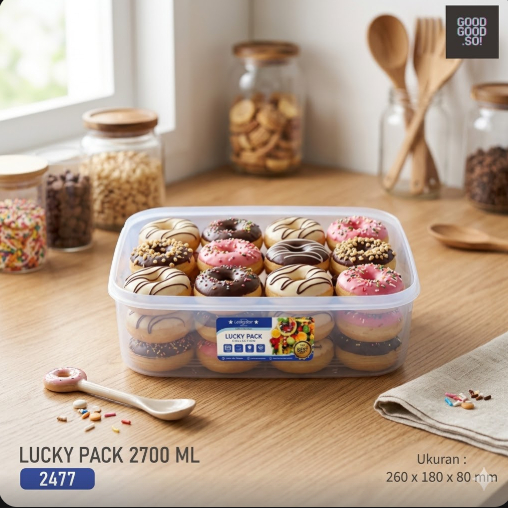 Kotak makan 2700 ml toples plastik lucky pack